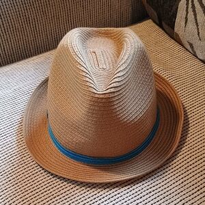 NWOT Stylish Tan Fedora with Blue Band